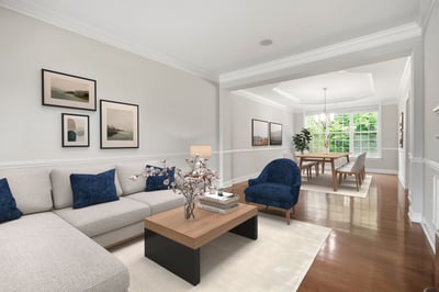Virtually staged family room