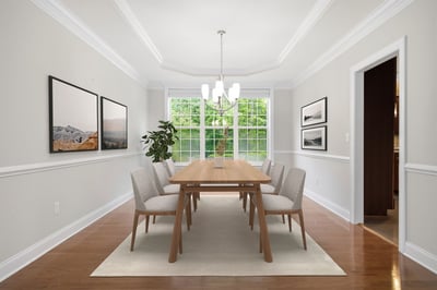 Virtually staged dining room