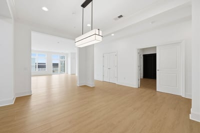 Dining Room looking into Living Room, open door into bonus room