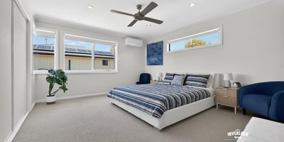 Bright and spacious bedroom featuring large windows, modern amenities, and a comfortable atmosphere for relaxation.