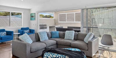 Bright and airy living space featuring modern furnishings and seamless indoor-outdoor flow for easy entertaining.