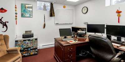 Private lower-level Office: 
Work from home in this well-designed bright and quiet workspace.