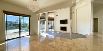 Sunlit living space with flowing layout and sophisticated finishes, designed for comfortable Scottsdale living and seamless entertaining.