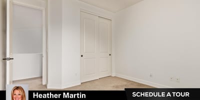 Double doors and neutral tones give this bedroom versatile appeal. A comfortable space in this Glendale property with energy-efficient systems and updated kitchen finishes.