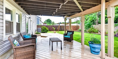 Charming outdoor patio.