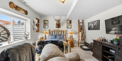Jr Suite in basement with attached bath.