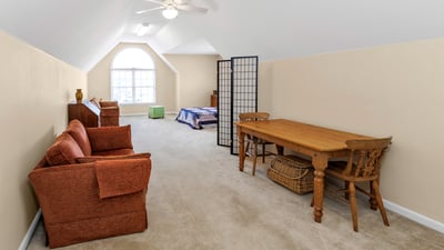 The expansive Bonus Room is a versatile room to use for recreation, hobbies, exercise room, playroom, or additional living space.