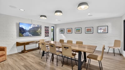 Community clubhouse designed for social events and gatherings, featuring contemporary finishes and flexible seating areas.