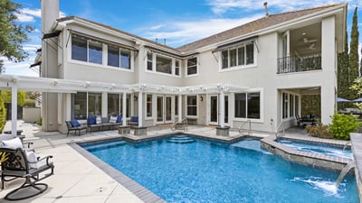 Expansive home with a stunning salt water pool, with newer pool heater and featuring tons of room to entertain
