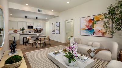 Living Room with Open Floor Plan - 3Bedrooms 3 Baths Plan