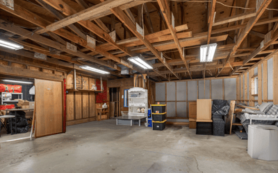 Spacious workshop with open layout, ready for customization and ideal for storage or workshop projects.