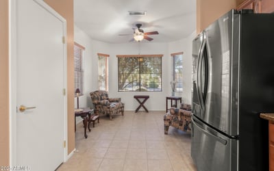 Modern cabinetry and updated appliances combine for a stylish, functional space. This kitchen s layout is perfect for both family meals and entertaining.