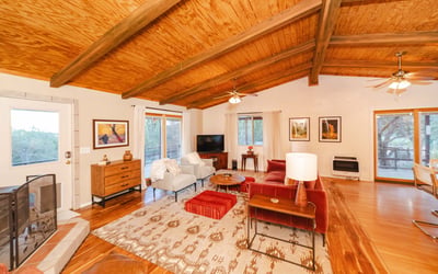 Stretching across 9 acres, this property captures sweeping ridgelines, mature trees, and untouched desert terrain. The elevated setting showcases Hackberry s natural beauty while offering privacy and room to roam.