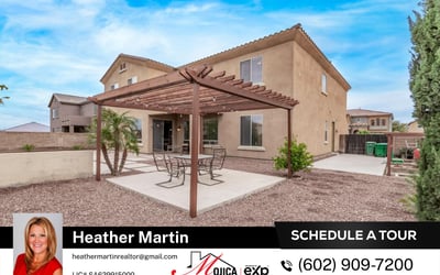 Dine outdoors beneath the pergola while overlooking the pool and landscaped yard. This Glendale property offers seamless indoor-outdoor living with efficient design and inviting entertainment space.