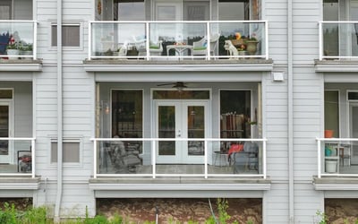 Motorized Remote Controlled Balcony Screen in Up Position