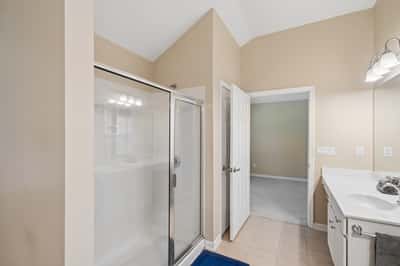 Shower in primary suite