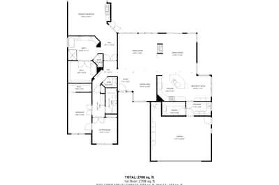 Detailed layout displays open living areas, well-designed kitchen, and private bedroom wings, emphasizing functionality and flow in this Scottsdale home.