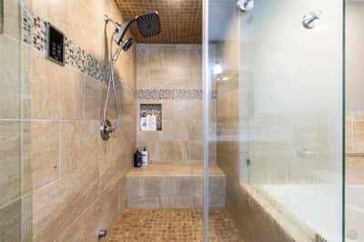 Steam shower in primary bath