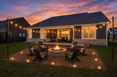 Firepit Digitally Staged