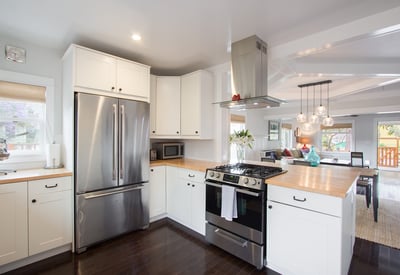 Modern kitchen with island. Entertain while you cook.