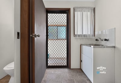 Spacious laundry area with practical features and bright natural light from nearby window.