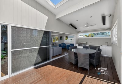 Spacious outdoor living area featuring a modern design, perfect for entertaining and relaxation.