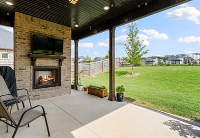 Covered Patio with Gas Fireplace and Gas Hook-up