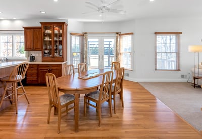 Open the French doors and let the cool breezes in through the screen doors.