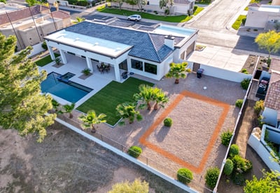 This oversized yard provides space for a guest house or office, adding value and flexibility to the Scottsdale home.