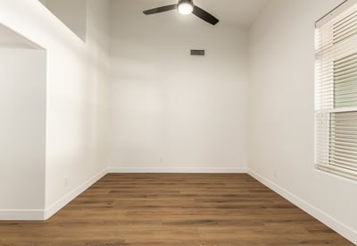 Flexible Scottsdale bonus room offering space for a home office, playroom, or creative studio. Modern flooring and neutral finishes provide a bright, adaptable space for many lifestyle needs.