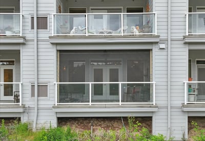 Motorized Remote Controlled Balcony Screen in Down Position