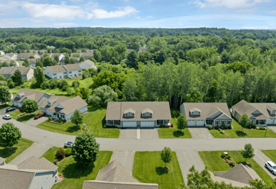 Enjoy peaceful living in this spacious neighborhood, surrounded by lush greenery and charming landscape views.