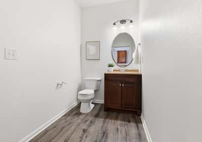 Convenient main floor guest powder bath.