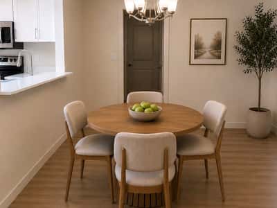 The informal dining area is a perfect spot for gatherings.