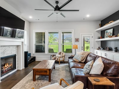 Living Room with Cozy Gas Fireplace and Built-ins