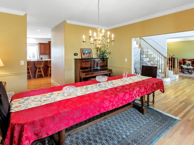 The spacious Dining Room accommodates a 10-foot table.