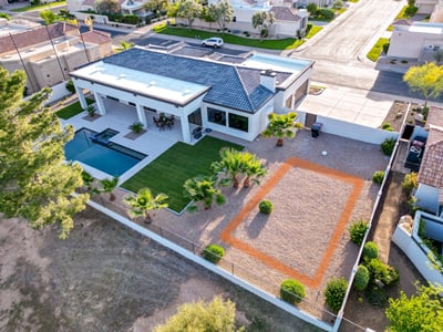 This oversized yard provides space for a guest house or office, adding value and flexibility to the Scottsdale home.