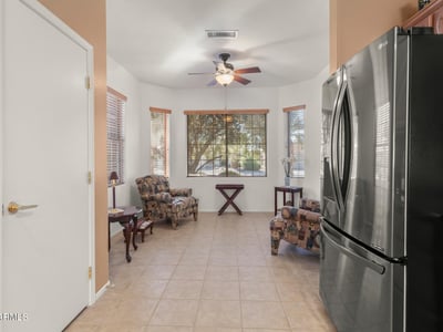 Modern cabinetry and updated appliances combine for a stylish, functional space. This kitchen s layout is perfect for both family meals and entertaining.