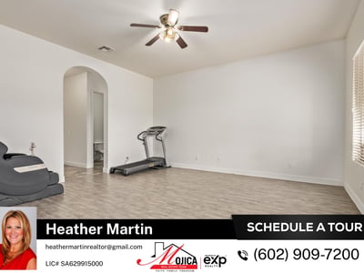 This large flex space offers endless possibilities for a home office, gym, or additional lounge. Clean finishes and modern flooring reflect the well-maintained condition of this Glendale property.