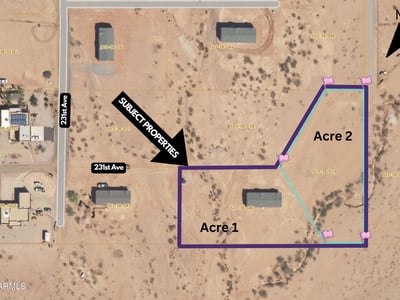 Property boundary map highlighting two included parcels and over 2 acres of land. Ideal for buyers seeking expansion opportunities, multi-generational living, additional structures, or future investment potential.