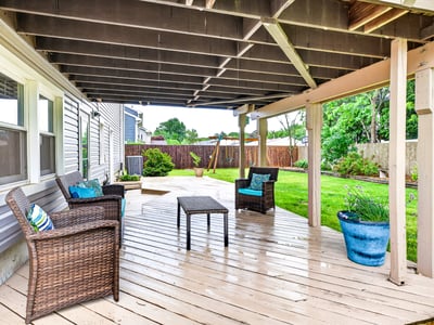Charming outdoor patio.