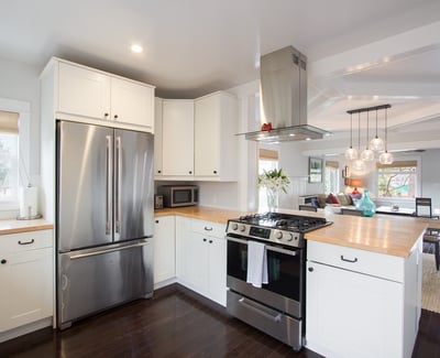 Modern kitchen with island. Entertain while you cook.