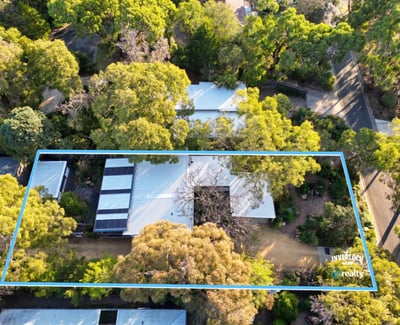 Spacious property surrounded by lush greenery, offering privacy and potential for creative landscaping and development.
