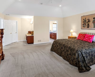 The Primary Bedroom Suite features an expansive walk-in closet, dressing area, and en suite bath.