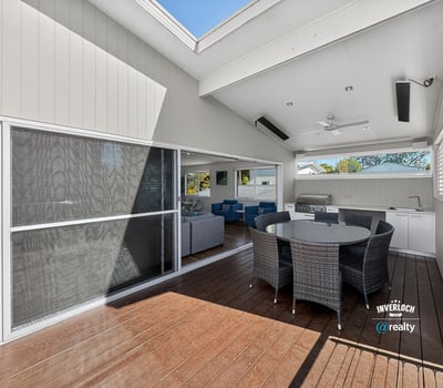Spacious outdoor living area featuring a modern design, perfect for entertaining and relaxation.