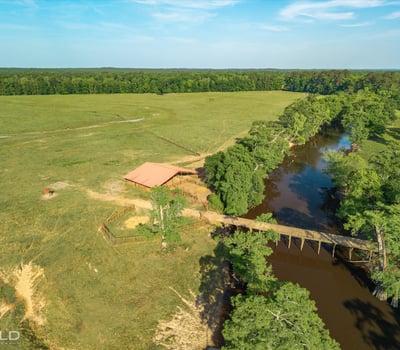 Spacious acreage with a scenic river and outbuilding, perfect for recreational or agricultural opportunities.