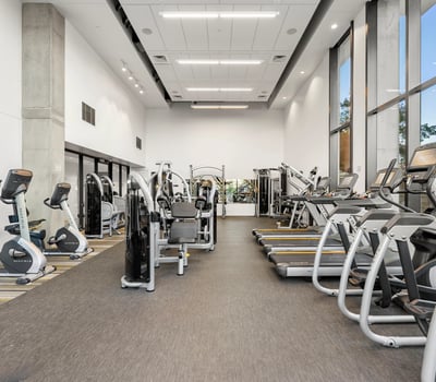 Well-appointed gym with cardio and strength training equipment, offering convenience and modern amenities in this Phoenix community.