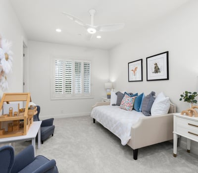 Bedroom 5-Bright and airy bedroom featuring natural light thru the plantation shutters, lots of storage and direct access en-suite bath