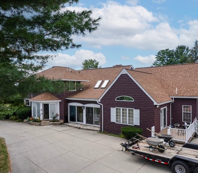 Spacious home featuring expansive outdoor areas and a unique design, perfect for family gatherings and entertaining.