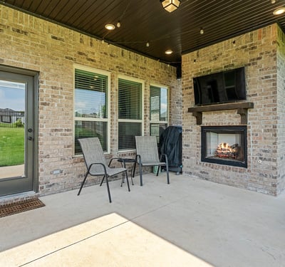 Covered Patio with Gas Fireplace and Gas Hook-up